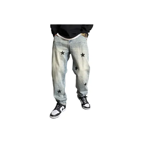 ZHANDASHUAI Blue Unisex Jeans ZHANDASHUAI Синий Унисекс Джинсы