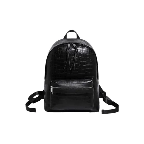 SHIZIYOUA Microfiber Synthetic Leather Backpack Medium Men's Black SHIZIYOUA Микрофибра Синтетическая Кожа Рюкзак Средний Мужской Черный