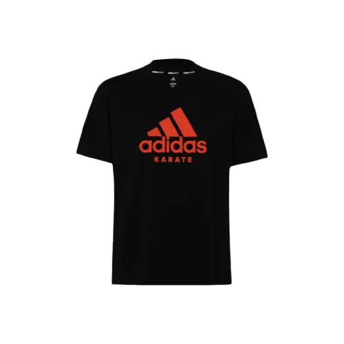 Adidas Черный с Красным Логотипом Мужские T-Рубашки