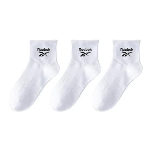 Reebok [3 упаковки] Белые мужские носки Mid до икры