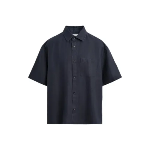 ZARA Глубокий морской синий Мужские рубашки