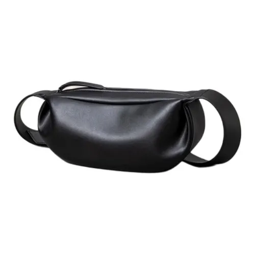 SHIZIYOUA Сумка через плечо из коровьей кожи Мужская Черная