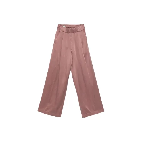 DRIES VAN NOTEN Серо-розовые Женские Повседневные Брюки