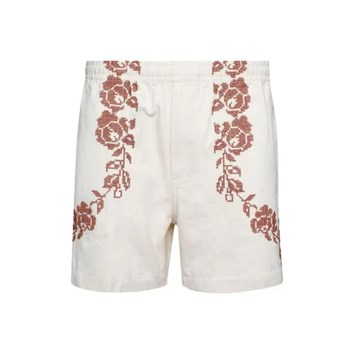 Bode White Men's Casual Shorts Bode Белые Мужские Повседневные Шорты