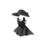 Чёрная шапка с визором + маска для лица с удлинённым дизайном