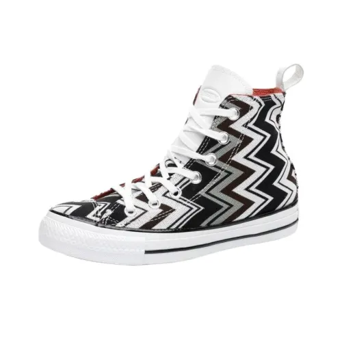 MISSONI x Converse Chuck Taylor All Star Износостойкие Высокие Кеды Женские Черный Белый Серый