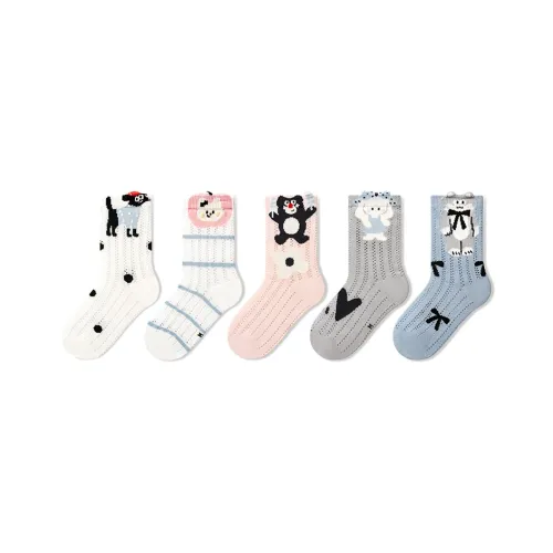 Primeet Яблоко Котенок 5 пар Детские носки