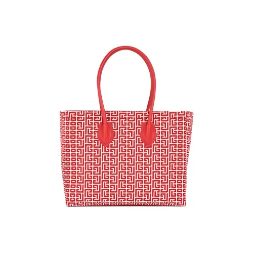 BALMAIN B Buzz Кожа Тоут Сумка Сумка для покупок Сумка Женская Красная