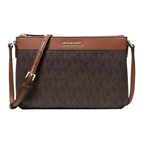 MICHAEL KORS Jet Set Холст Сумка через плечо Большая Женская Коричневая