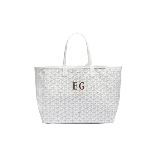 GOYARD Saint Louis PM Goyardine Canvas с Chevroche Телячья кожа Сумка-тоут Сумка через плечо Маленькая Women's Silver