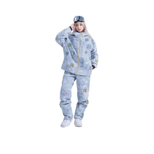 ISEEMIGGA Деним Пиксель Модуль Унисекс Комплекты лыжных костюмов