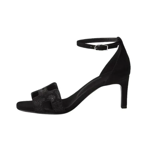 HERMES Joy One Sandals Strap 7cm Women's Black