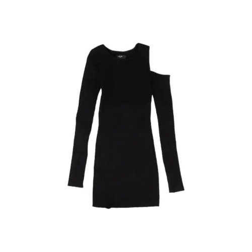 AMIRI Длинное платье с длинными рукавами женское черное