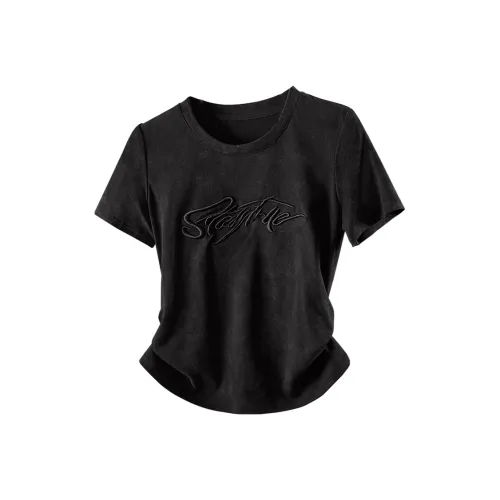 SIBAISHE Черный Серый Цвет Женские T-рубашки