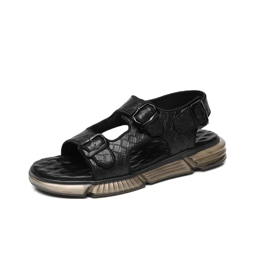 SENJIALUO Пляжные сандалии Мужские Черные