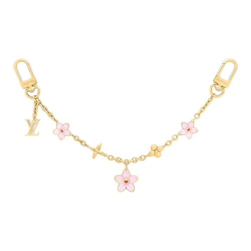 LOUIS VUITTON LV x TM CHERRY BLOSSOM Металл Брелок для сумки Аксессуар Женские Золото Розовый
