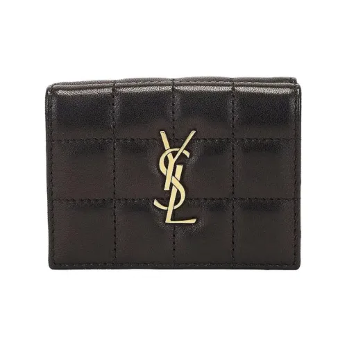 SAINT LAURENT Кожа Кошелек Мини Женский Черный