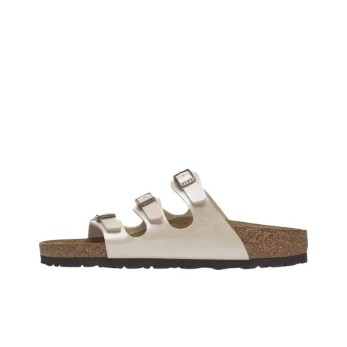 Birkenstock Florida BS Устойчивые к истиранию Слипоны Женские Жемчужно-белый