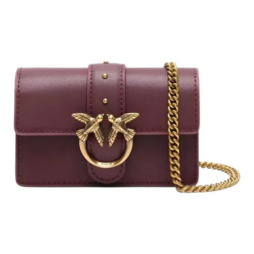 PINKO Телячья кожа Сумка через плечо Мини Женская Бургунди