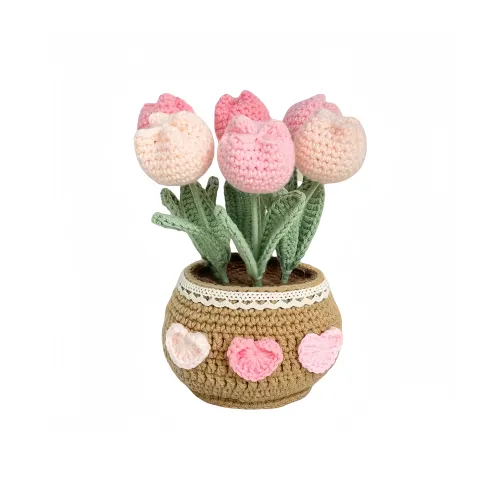 GERONG Ручная ткань вязаные DIY горшок растение букет пряжа вязаный цветочный дизайн игрушки