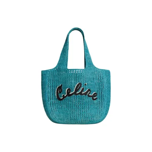 CELINE Плетеная соломенная сумка-тоут сумка для покупок сумка через плечо сумка большого размера женская кобальтовый синий