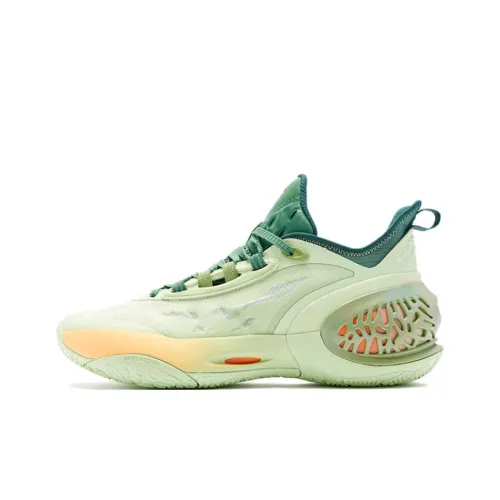 QIAODAN Амортизаторы Shock Slip-resistant Abrasion-resistant Низкий топ Баскетбольные кроссовки Мужской Зеленый