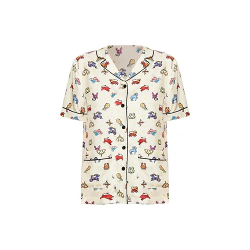 DPLAY SWEET Свободный покрой Легкий Короткий Рукав Набор Короткий Рукав Женские Пижамные верхние части