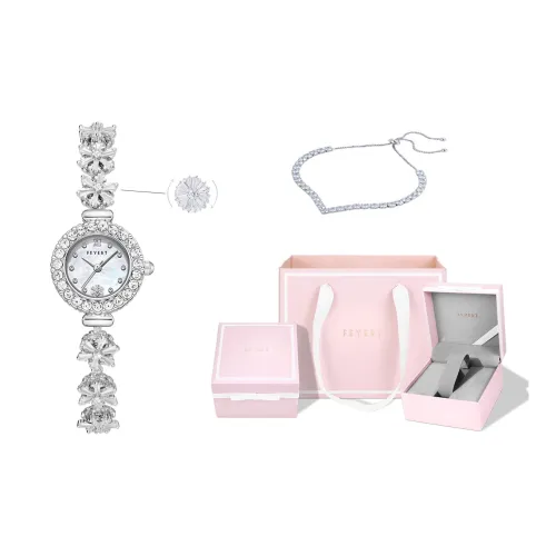 FEYERT Снежинка Кварцевый механизм Eco Friendly Медный Ремешок Часы Женские Жемчужная раковина Циферблат