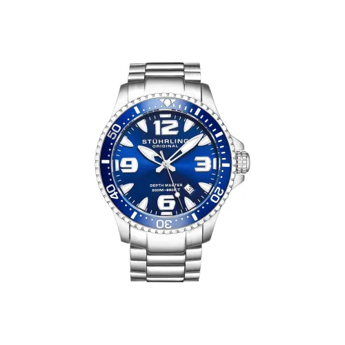 STUHRLING Кварцевый механизм Мужские часы Diver Collection 43mm*13mm*43mm Синий