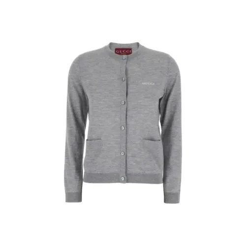 GUCCI SS25 Кашемировый свитер женский серый