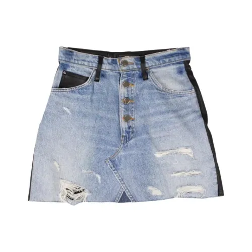 AMIRI Джинсовые короткие юбки Женские Синие
