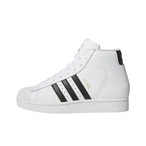 Adidas Originals Pro Model Abrasion Resistant Поддержка Высокие Кроссовки для скейтбординга Унисекс Облачный Белый