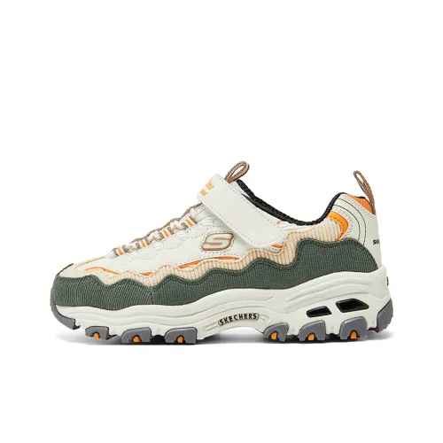 Skechers Амортизация Устойчивость к истиранию Противоскользящие Анти-KICK Низкий Топ Детские Лайфстайл Обувь Белый Зеленый Подростки