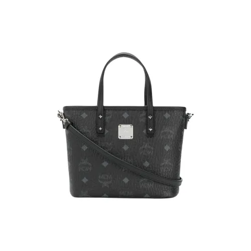 MCM Телячья кожа Тоут Сумка Сумка для покупок Сумка на плечо Сумка Мини Женская Черная