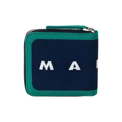MARNI Полиэстер Картхолдер Кошелек Унисекс Синий Зеленый Коробка Пылезащитный Мешок Цвет