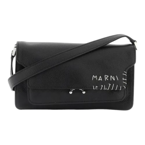 MARNI Сумка через плечо из кожи мужская черная