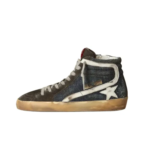 Golden Goose Slide Скейтборд Кроссовки Высокие Синий Черный Женские