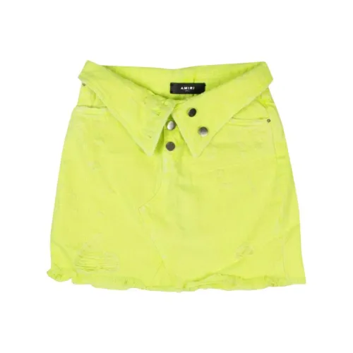 AMIRI Джинсовые короткие юбки Женские Неоново-желтый