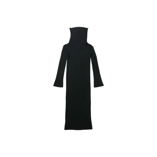 Ann Demeulemeester Длинное платье с длинными рукавами женское черное