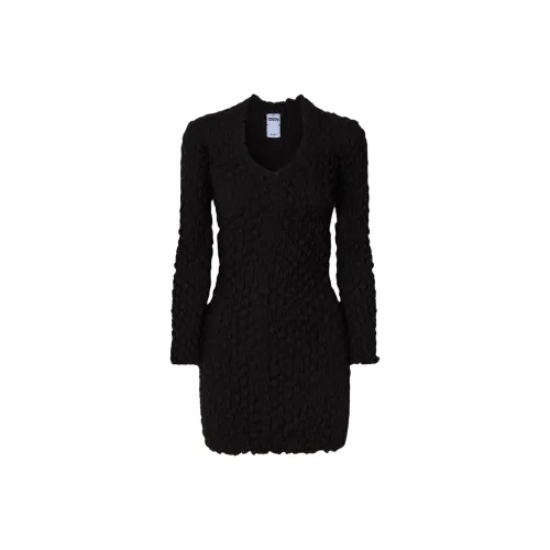 McQ Alexander McQueen FW22 Длинное платье с длинными рукавами женское черное