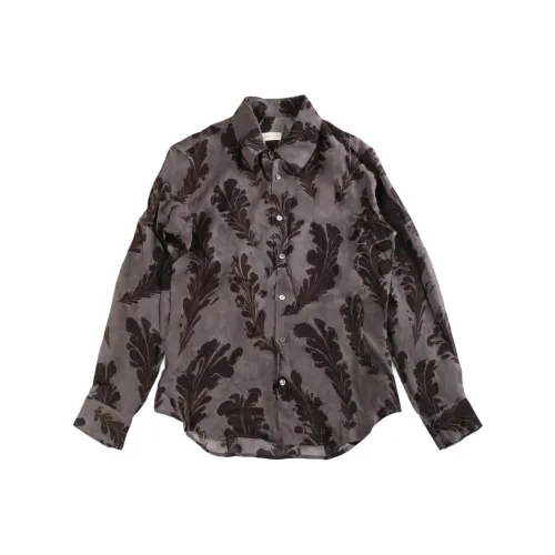 DRIES VAN NOTEN Рубашка Мужская Серого цвета