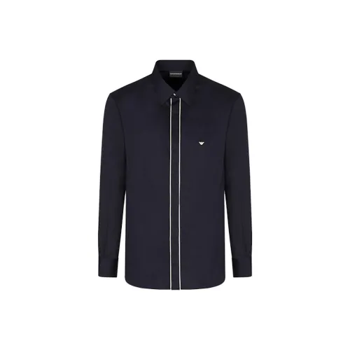 EMPORIO ARMANI UB118 Морской Синий Мужская Рубашка