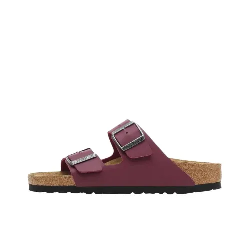 Шлепанцы Birkenstock Arizona устойчивые к истиранию женские узкие темно-красного цвета