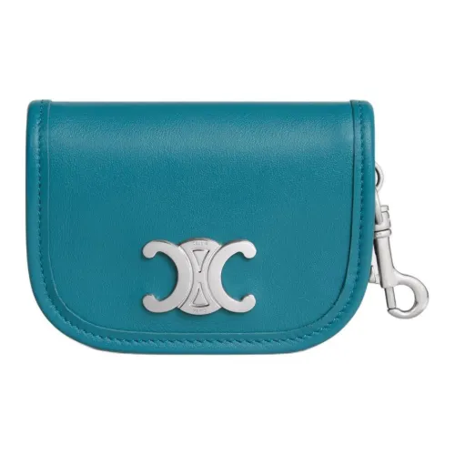 CELINE Triomphe Коровья кожа Монетница Стандартный Мужской Кобальтовый синий