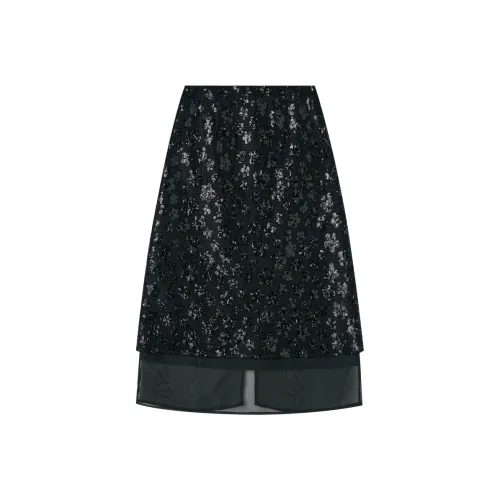 SHUXI Hollyhock Черный Женские Повседневные Длинные Юбки