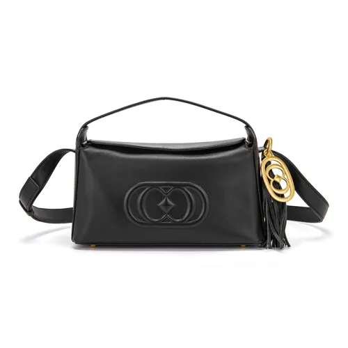 La Carrie Сумка из натуральной коровьей кожи стандартная женская черная