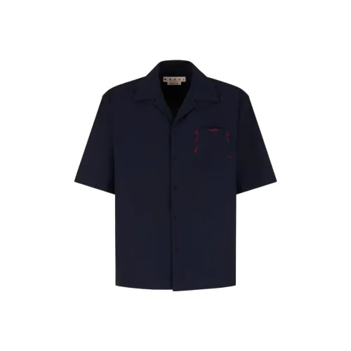 MARNI Темно-синие мужские рубашки