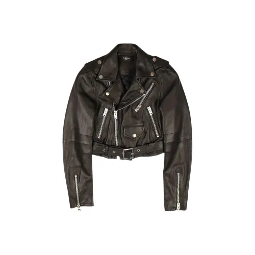 AMIRI Кожа Куртка Женская Черная