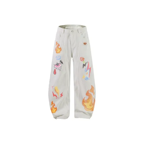 A186 Белый Унисекс Повседневные брюки