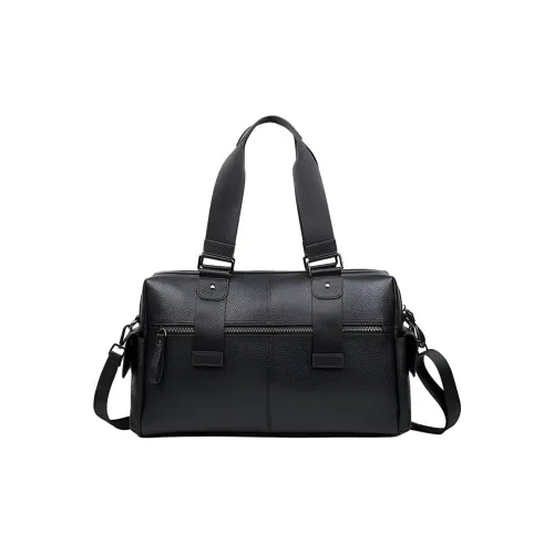 DOSRFINI Сумка через плечо из натуральной коровьей кожи мужская черная